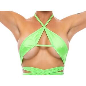 🦋B2G1🦋BODYZONE Wrap Around Strappy Top | ONE SIZE | Dance Wear NEON GREEN